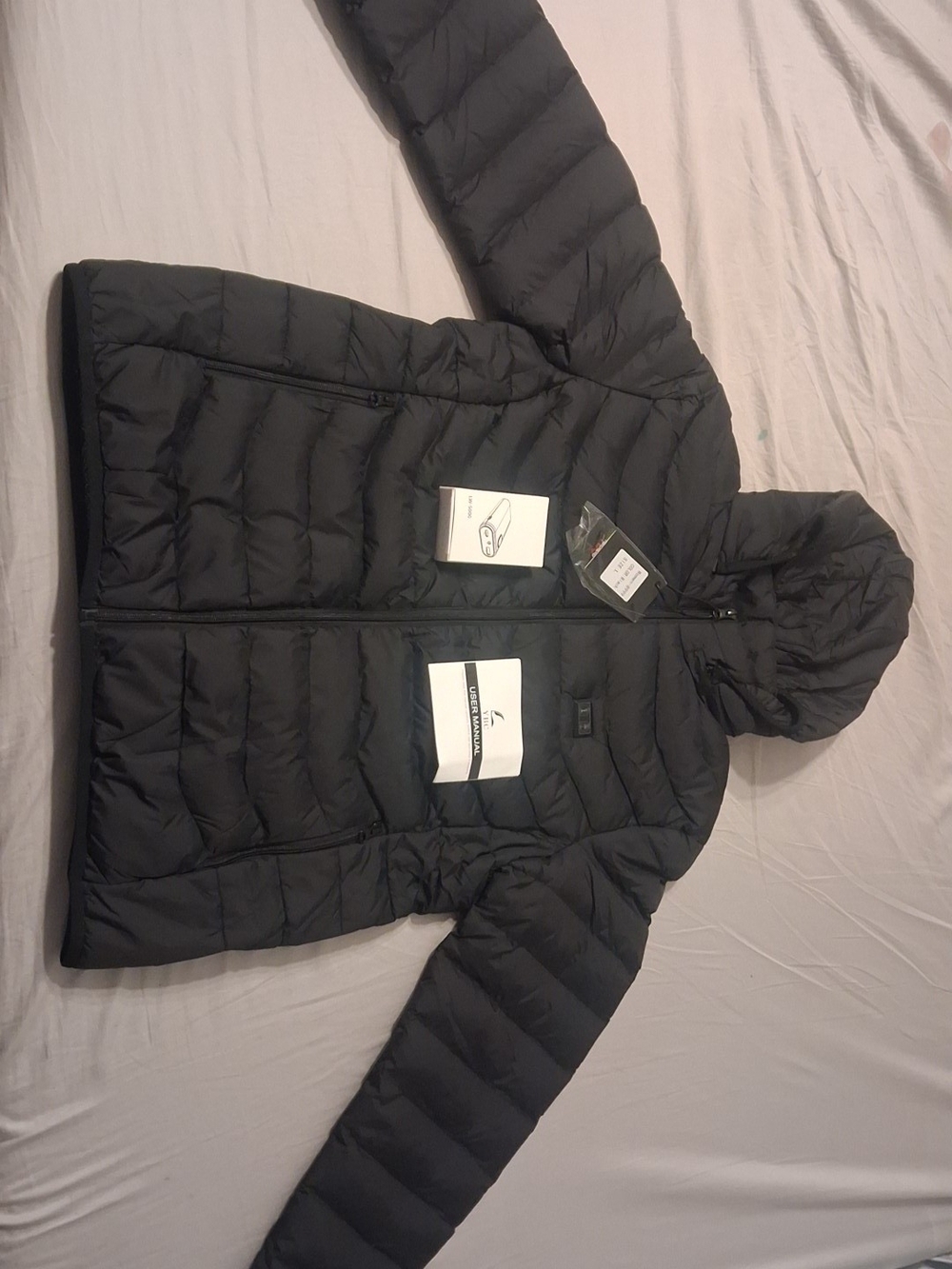 Heated  Womens Lightweight Puffer Quilted Insulated Zip Jacket W Battery. Large